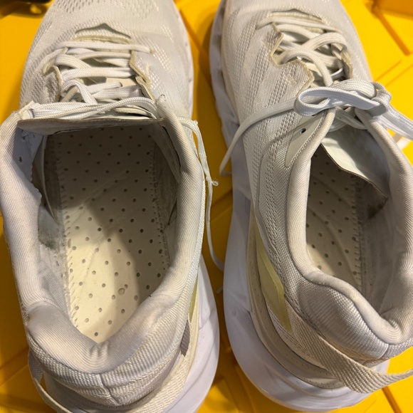Hoka Mens One One Elevon 2 Comfort Running Shoes White/Tan Size 14 main image 6